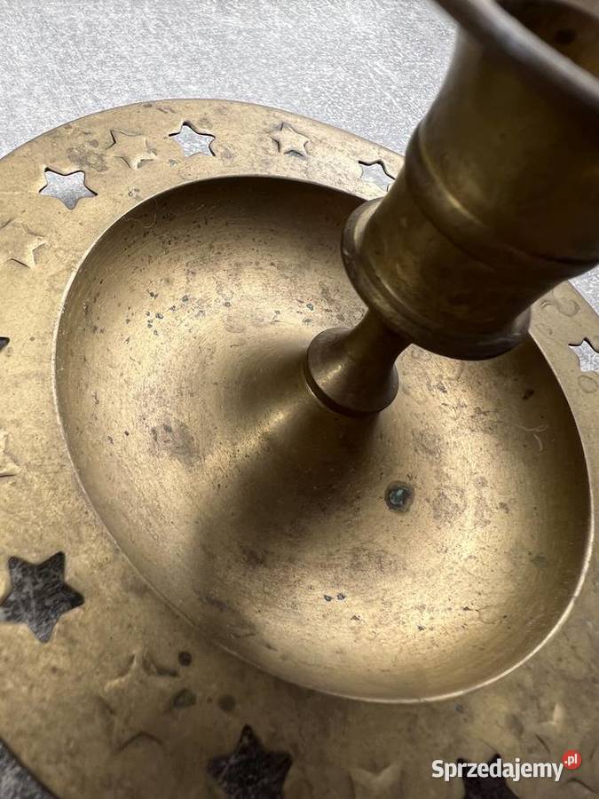 Świecznik stary pojedynczy z gwiazdkami HIT Jasło