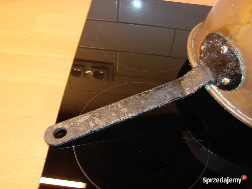 duży stary miedziany rondel Pruszcz Gdański