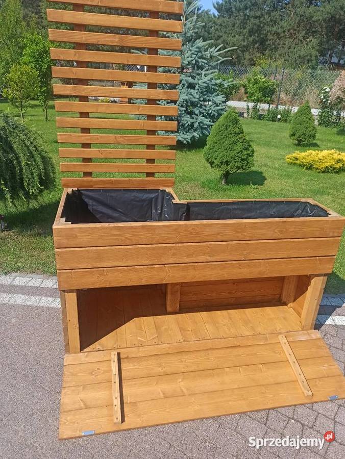 Donica ze schowkiem z pergolą Ogród Skierdy