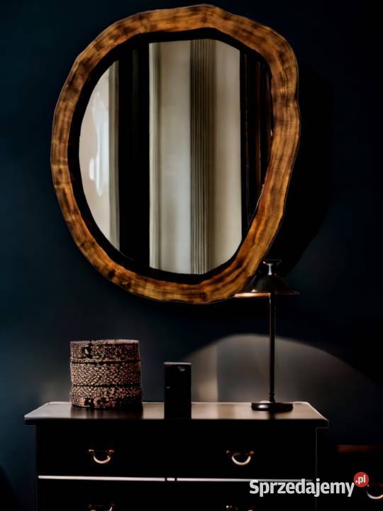 lustro do sypialni okrągłe drewniane sprzedam