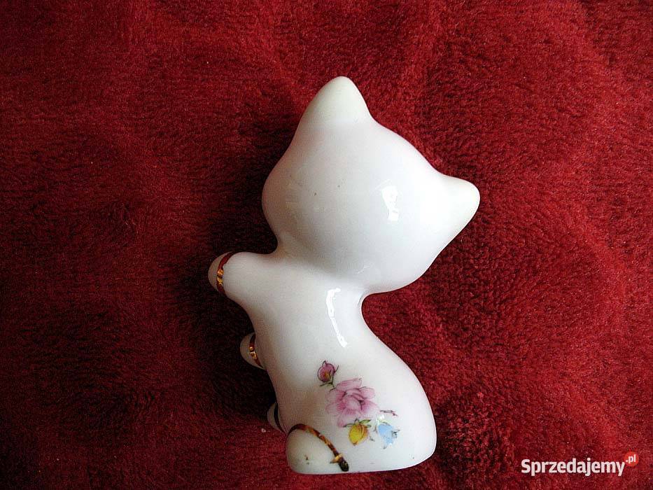Kot kotek złocony porcelana 7 x 4 x 5 Rękodzieło Siedlce sprzedam