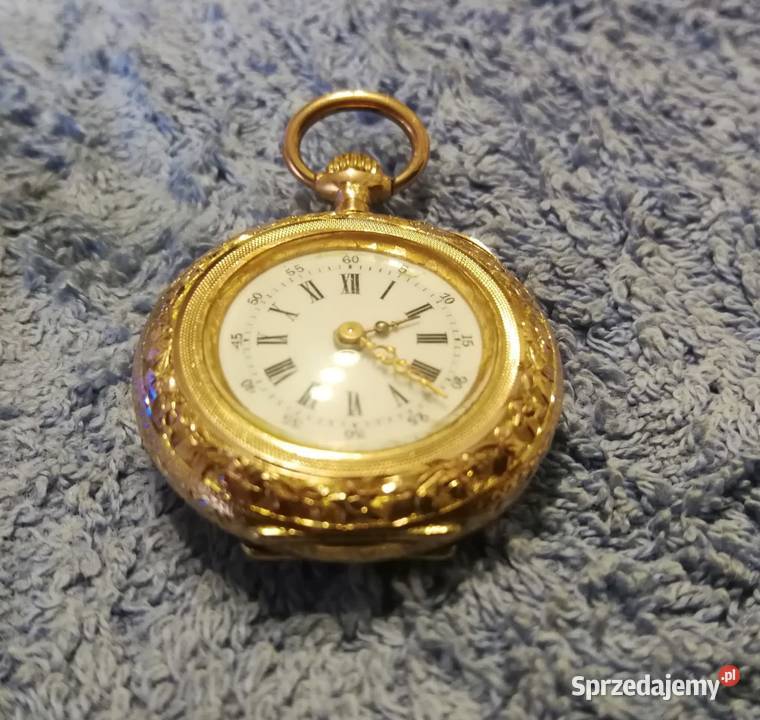 Złoty zegarek kiszonkowy damski Próba 585 Dębina
