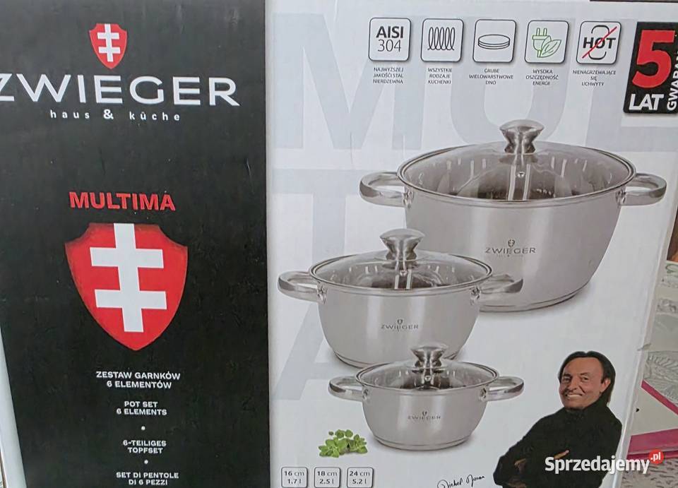 Zestaw garnków 6 elementów Zwieger do wszystkich Białystok sprzedam