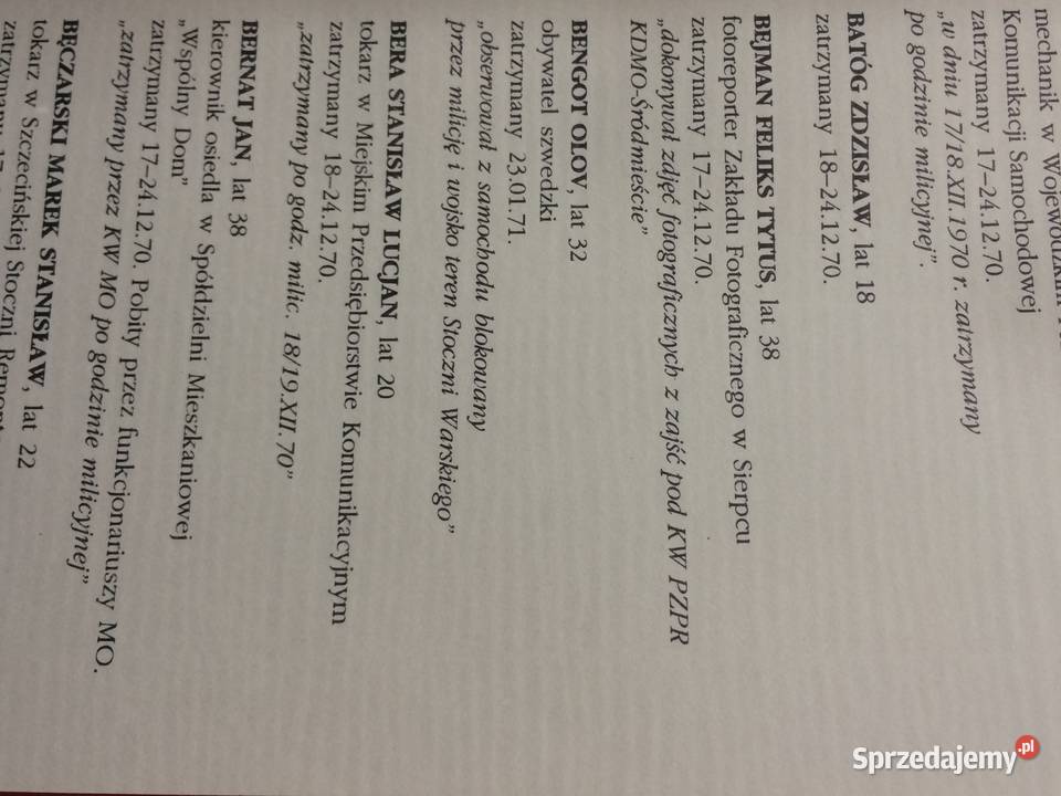 3010 Lista Ofiar Grudzień 1970 r W Szczecinie Szczecin