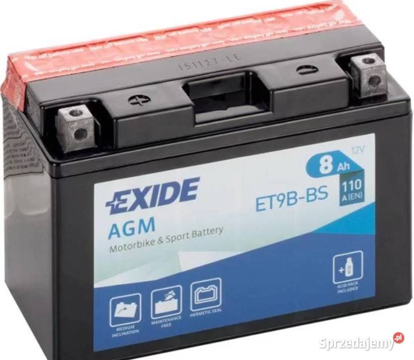 Akumulator motocyklowy EXIDE ET9BBS YT9BBS 12V Siedlce