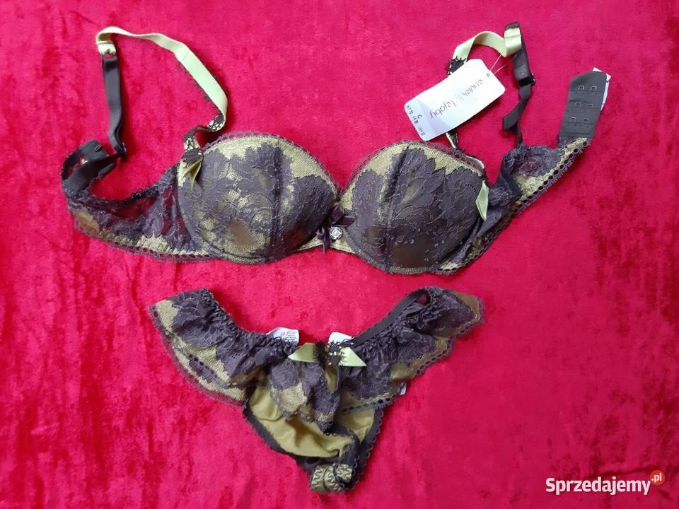 Lejaby stanik majtki komplet 3432 S zielono brąz Inna marka Podkowa Leśna