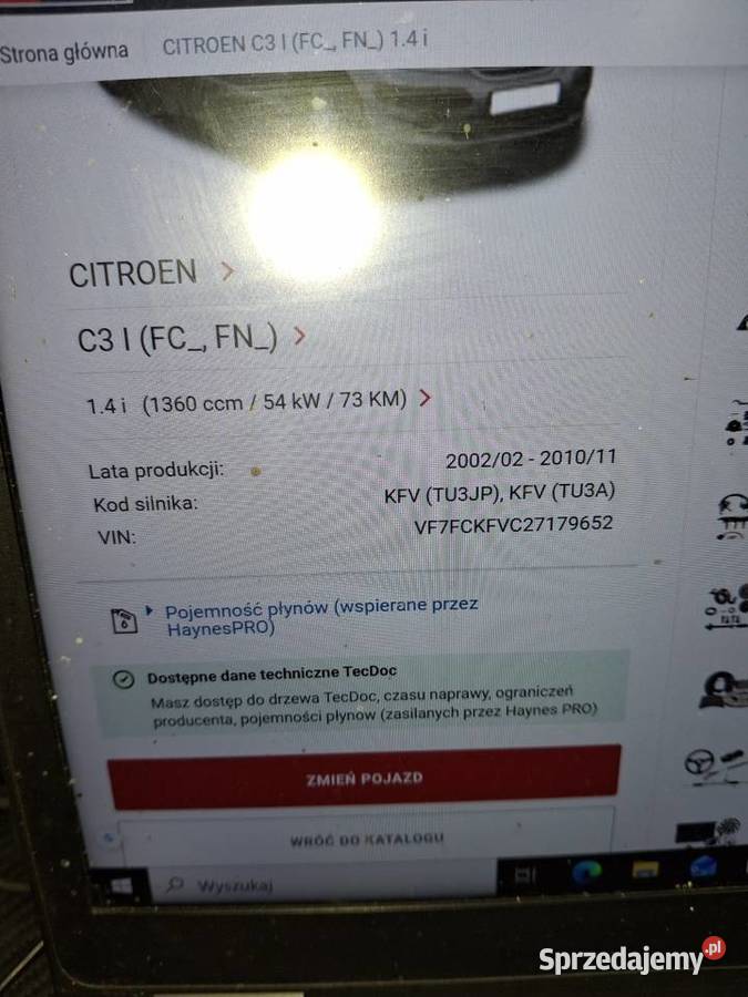 Silnik citroen c3 kompletny oznaczenie KFV Włocławek sprzedam