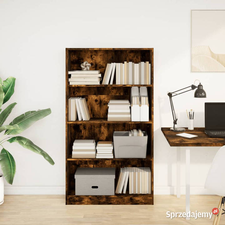 Regał przydymiony dąb 80x24x143 materiał Warszawa