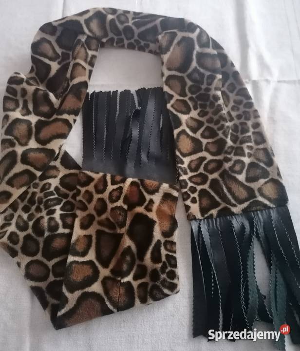 Szal damskiSzalik Panterka z frędzlami ciepły łódzkie Łódź
