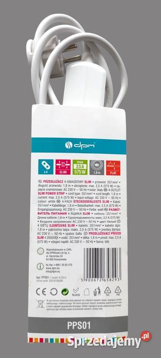 Przedłużacz elektryczny Listwa zasilająca SLIM Chrzanów