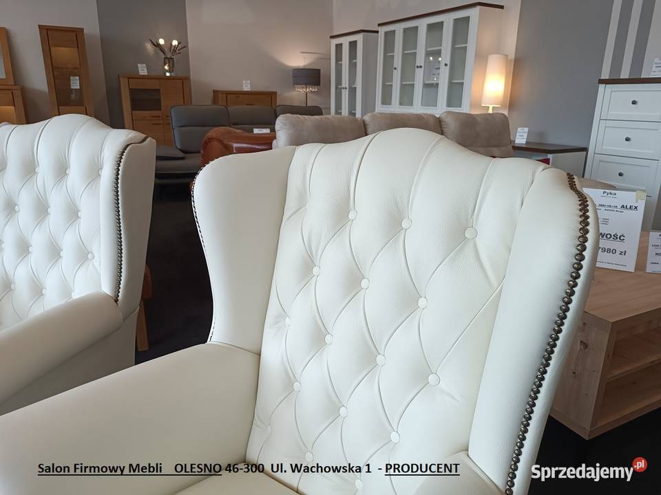 Nowy Fotel Ludwik 2 SKÓRA NATURALNA Outlet35 Dom i Ogród dolnośląskie Złoty Stok sprzedam