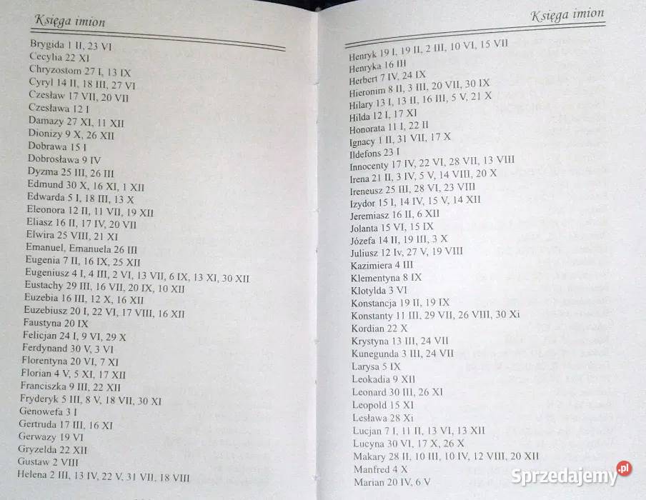 Księga imion Tajemnice imion Skarbczyk imion Chełm sprzedam