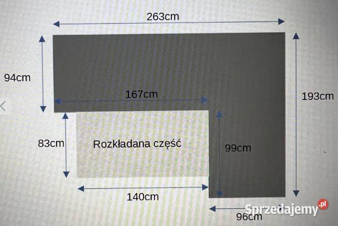 Elegancka sofa wypoczynkowa rozkładana szara