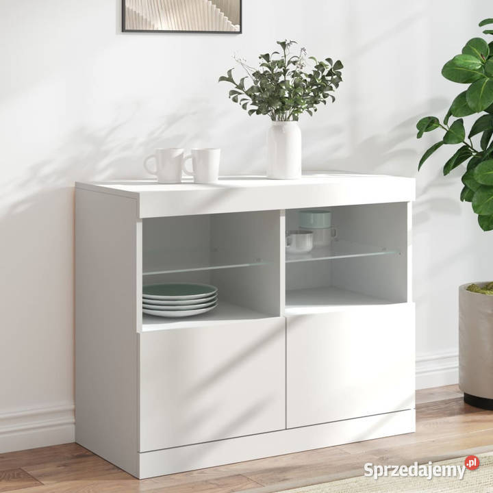 Szafka z oświetleniem LED biała 81x37x67 Warszawa
