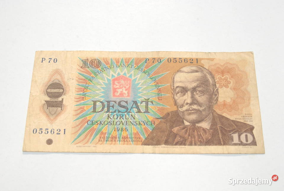 Stary banknot 10 koron Czechosłowacja 1986 antyk śląskie Cieszyn