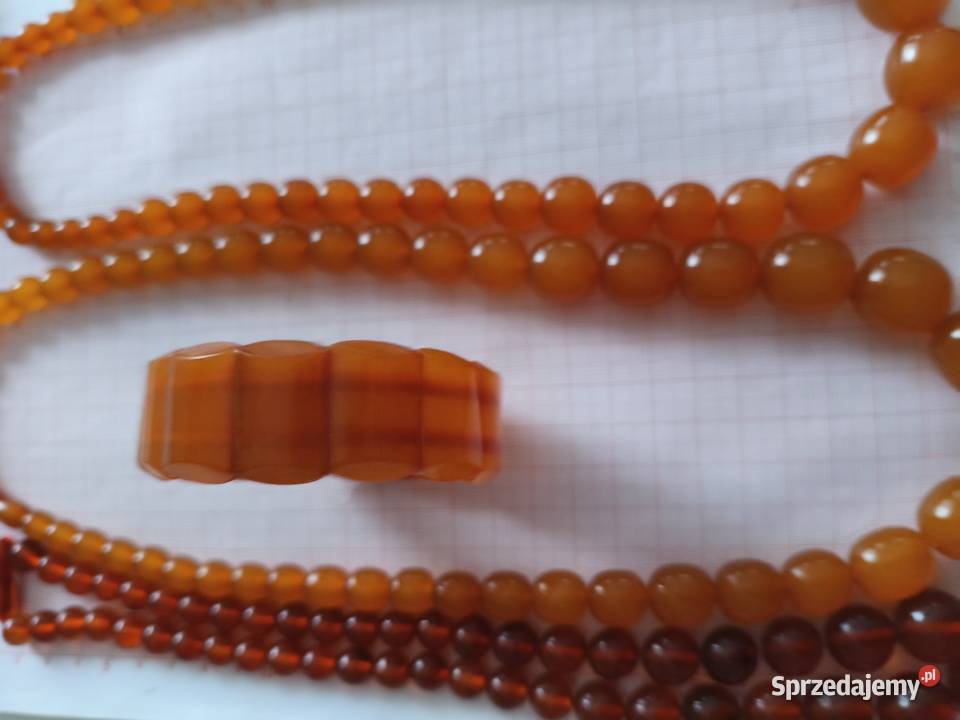 Naszyjnik bransoletka bursztyn vintage prl Białystok sprzedam