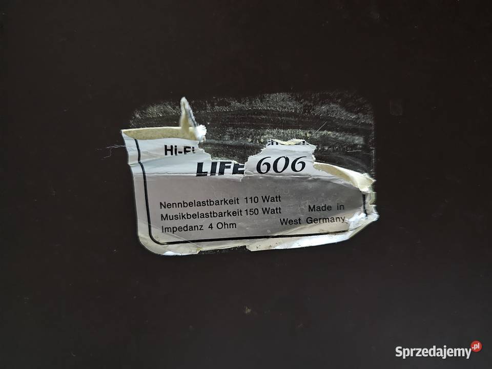 Kolumny LIFE 606 Niemieckie kolumny 4x20 bass 3 sprzedam