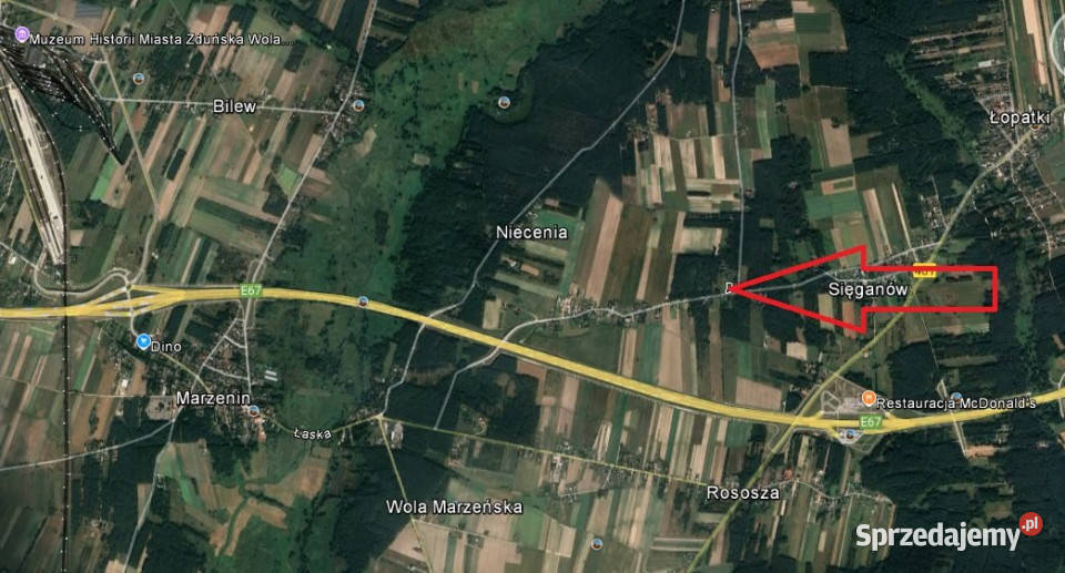 Grunt Sięganów 1650m2 1650m2 łódzkie sprzedam