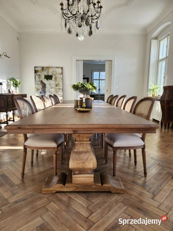 Stół dębowy z blatem frezowanym 4 metry 77cm łódzkie Łódź