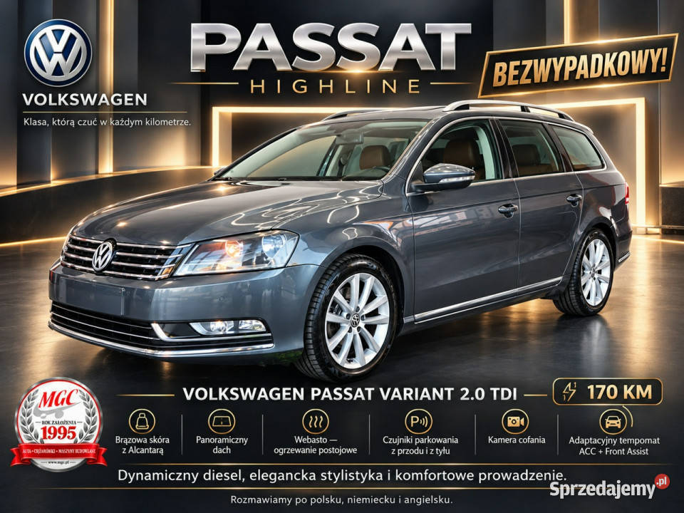 Volkswagen Passat VW PASSAT 20 TDI ALCANTARA 255430km śląskie Łaziska Górne