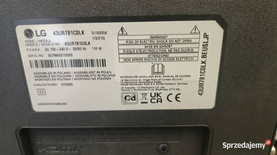 Telewizor LG 43 LED 4K SmartTV Katowice