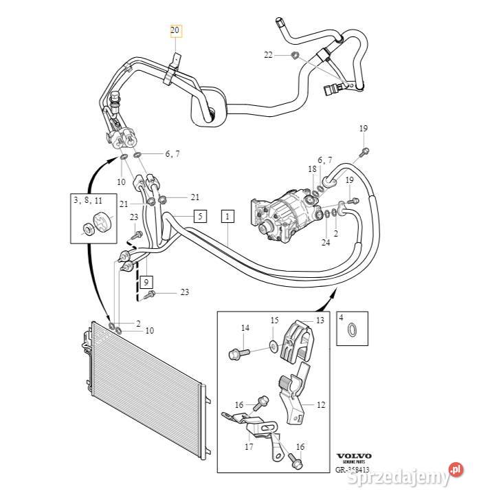 VOLVO S60 V60 S80 V70 XC60 XC70 uchwyt przewodu Bielany Wrocławskie