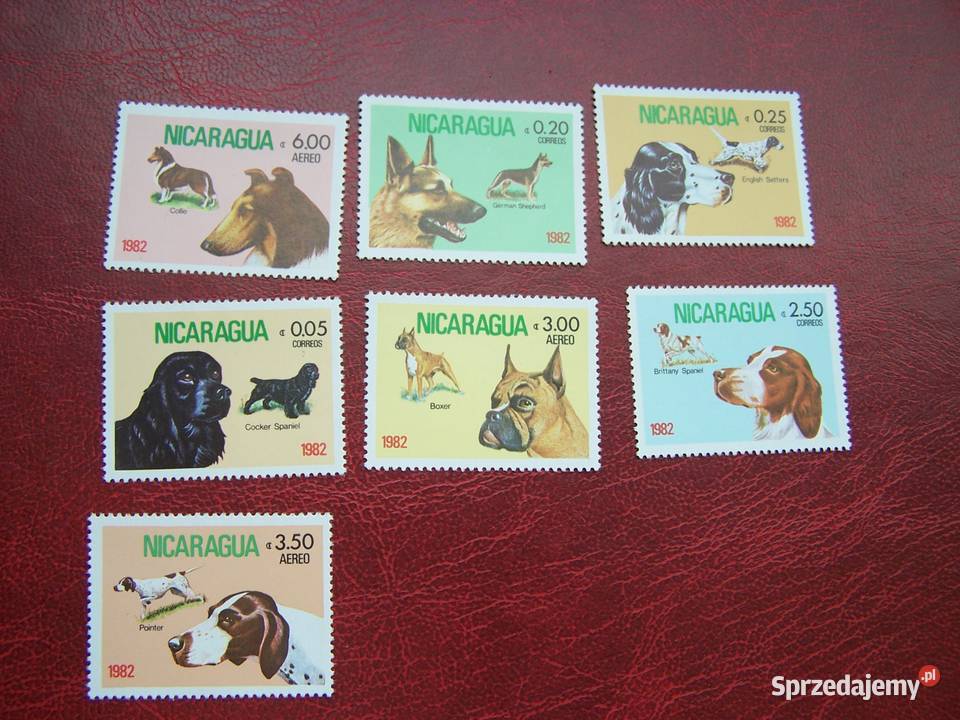 Nikaragua 1982 MNH Mi 224652 Fauna Psy Filatelistyka Tychy