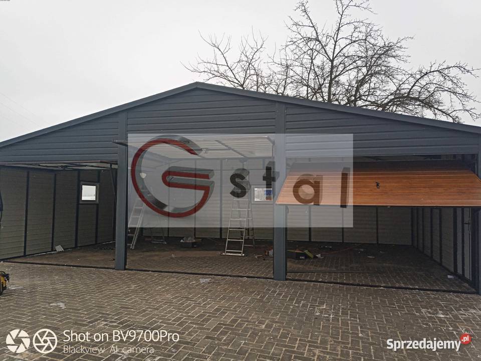 antracytowy garaż blaszak 9x6 automat drzwi okno Kielce