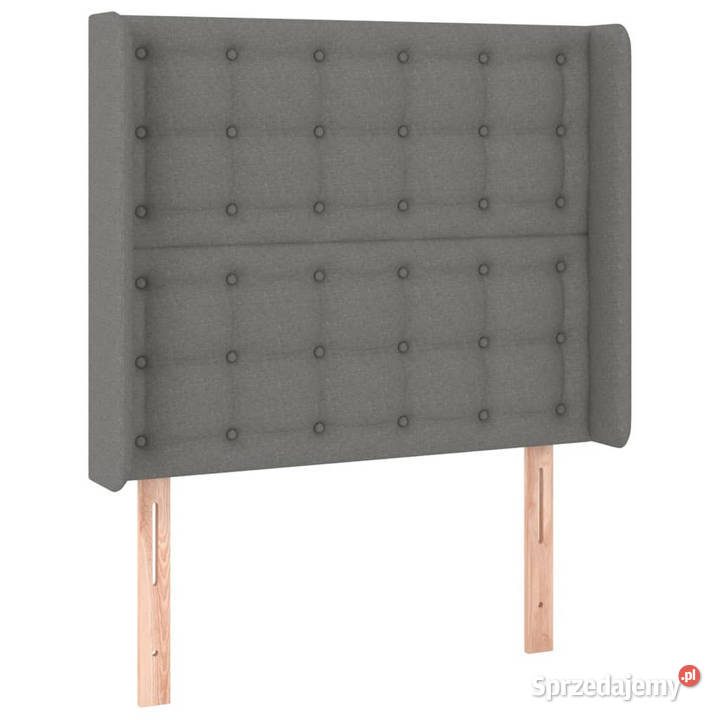 Zagłówek uszak ciemnoszary 103x16x118128 tkanina Ramy i stelaże