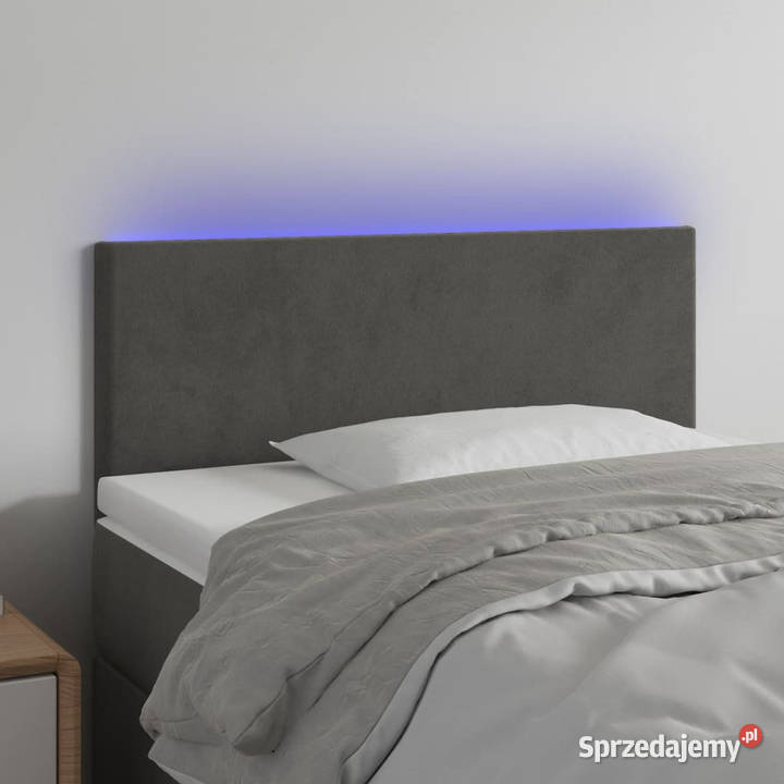 Zagłówek do łóżka z LED ciemnoszary 90x5x7888 Warszawa