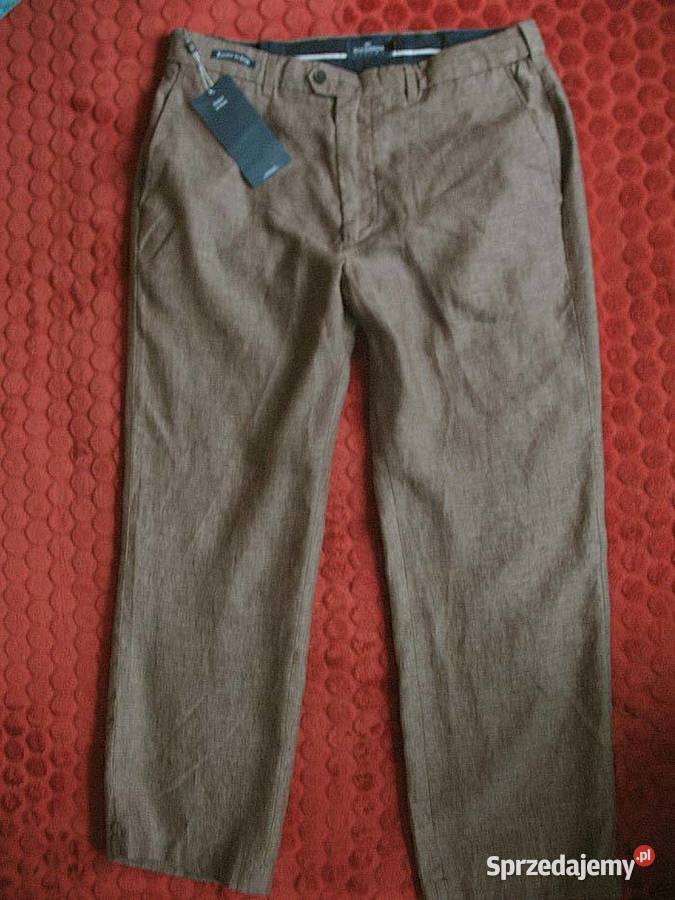 Spodnie Lniane eleganckie męskie W 36 L29 pas 91 Rozmiar XL