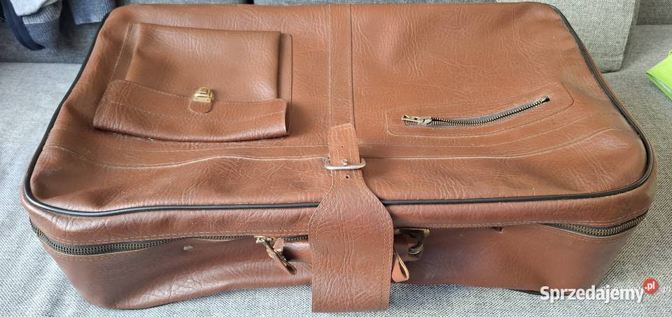 Skórzana walizka PRL Retro Dom i Ogród mazowieckie Piastów