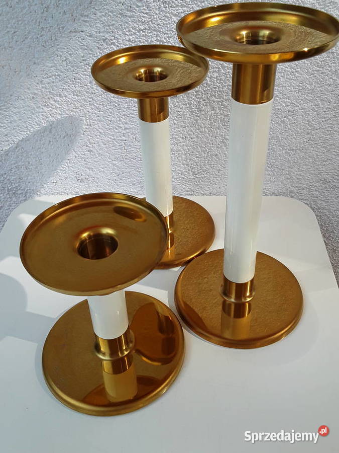 Zestaw 3 bliźniaczych świeczników o różnej Warszawa