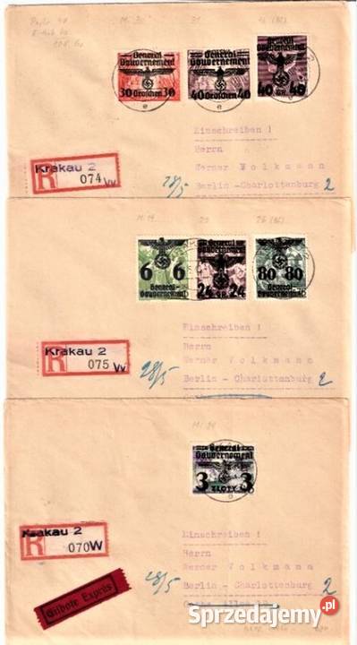 GG 1940Mi1439 10 kopert poleconyc WYSYŁKA Filatelistyka Człuchów sprzedam
