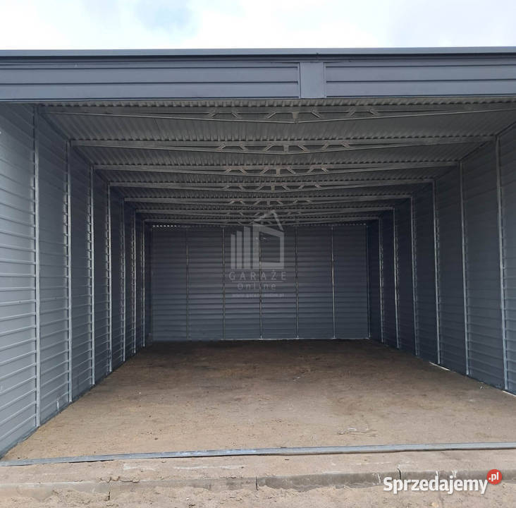 Garaż blaszany Carport 6x8m antracyt dach spad w 48m2 kujawsko-pomorskie Żnin