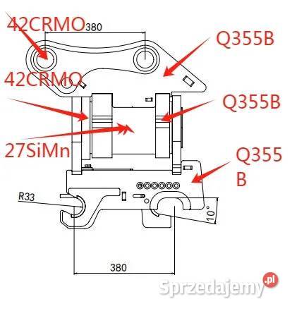Szybkozłącze uchylne Powertiltt Bobcat E27 Koparki lubelskie Biłgoraj