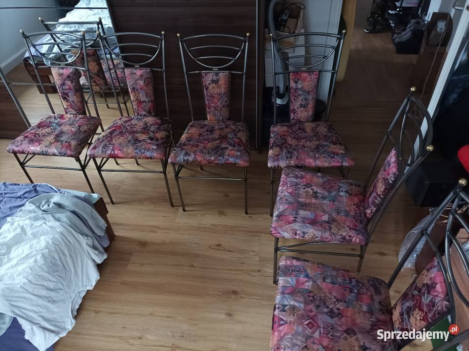 6 sztuk krzeseł z stali nierdzewnej lakierowane Lubartów