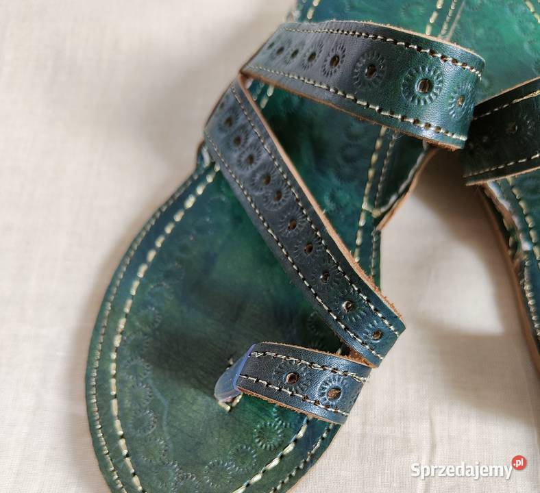 KOHGR2 Skórzane japonki kohalpuri 40 zielone Szczecin