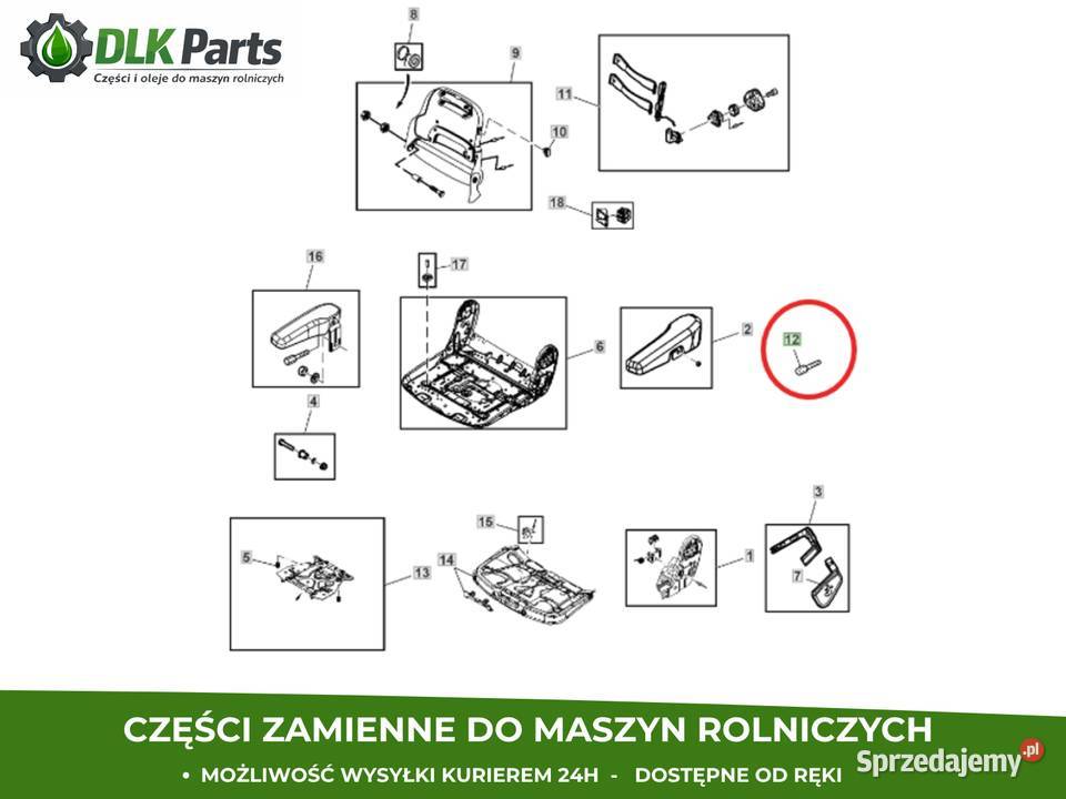 AL210479 zestaw podłokietnika John Deere Grammer Wichrów