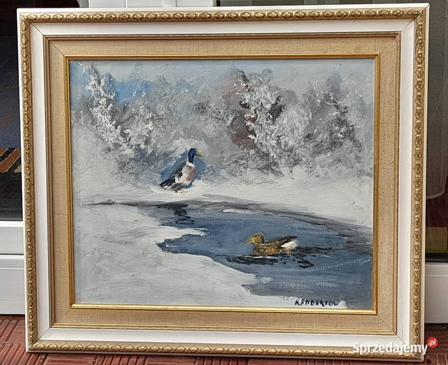 K Andersen Krajobraz zimowy obraz olejny Iłża