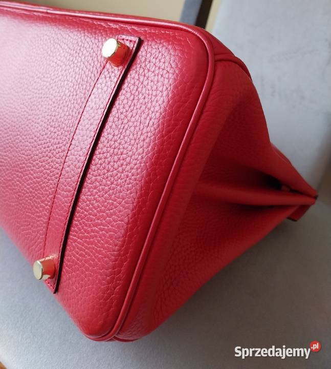 Piękna czerwona torebka damska skórzana leather Jarosław