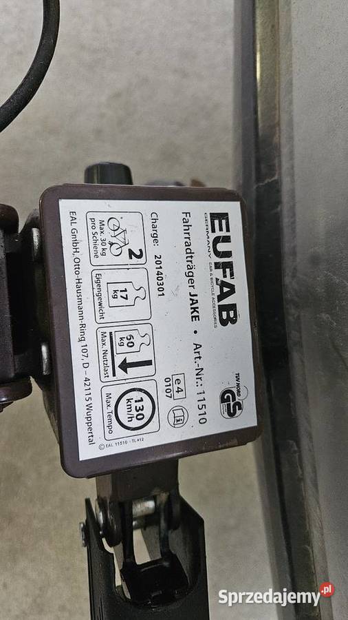 Bagażnik na hak Eufab Jake 2 3 rowery