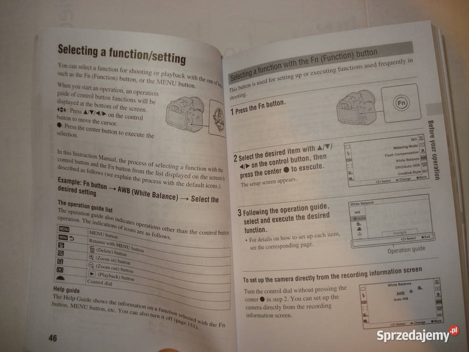 Sony Alfa 55 Alfa 33 instrukcja obsługi pomorskie Gdynia