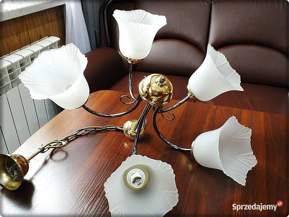 Żyrandol CzarnoZłoty Lampa wisząca sufitowa 5cio Żary