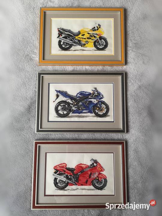 Zestaw obrazów haftowanych Motory Handmade Otrębusy