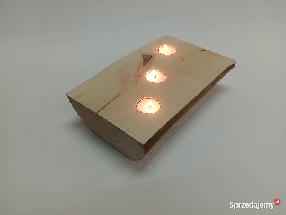 DREWNIANY ŚWIECZNIK Z PODGRZEAWCZAMI TEALIGHT S4 lubuskie Żagań