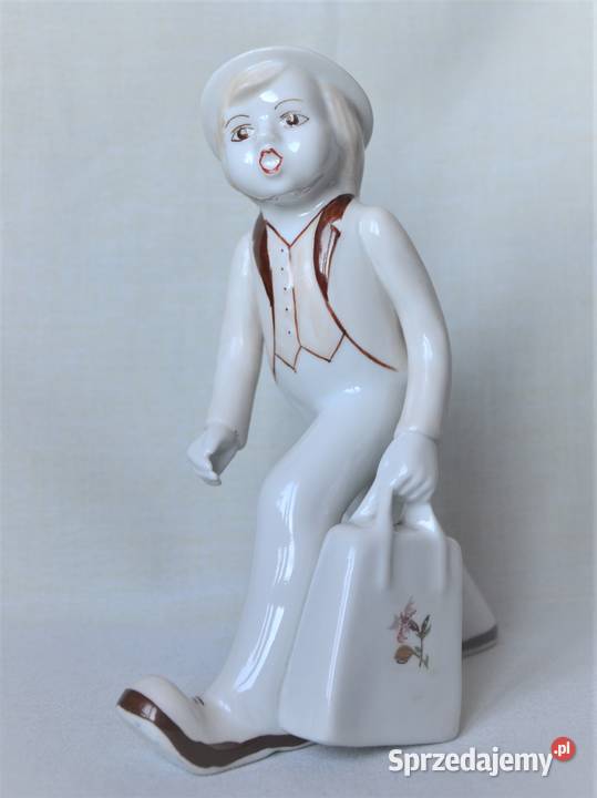 Chłopiec z walizką w stylu art deco wys21 szer17 Warszawa