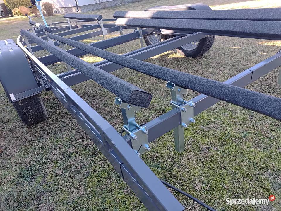 Przyczepa podłodziowa 7m niehamowana dwuosiowa Żeglarstwo