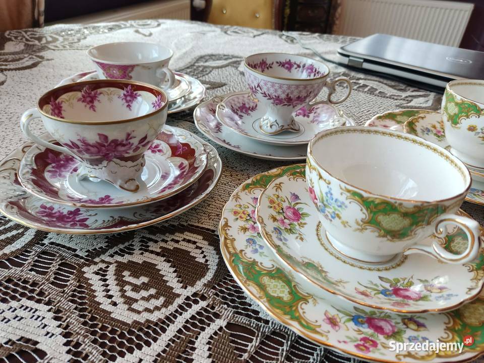 porcelanowe trio zestaw śniadaniowy filiżanka Gorzów Wielkopolski