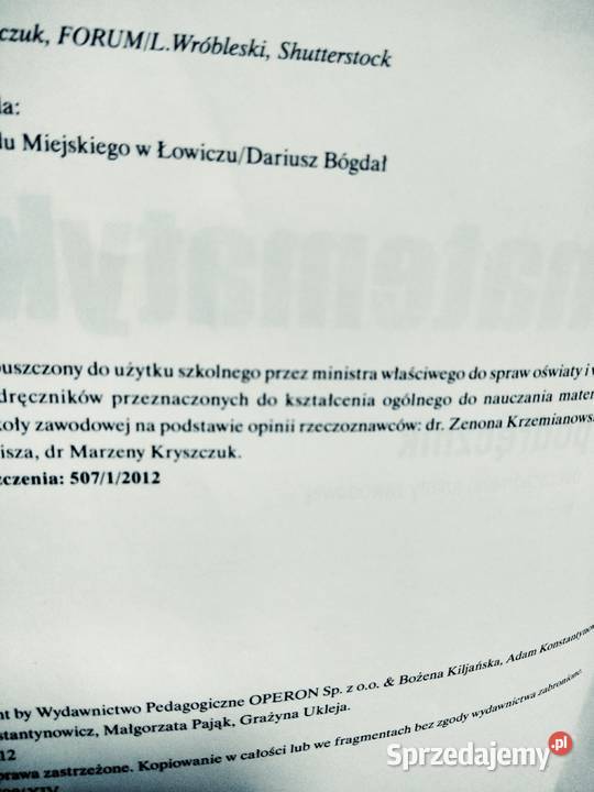 Matematyka operon podręcznik mazowieckie